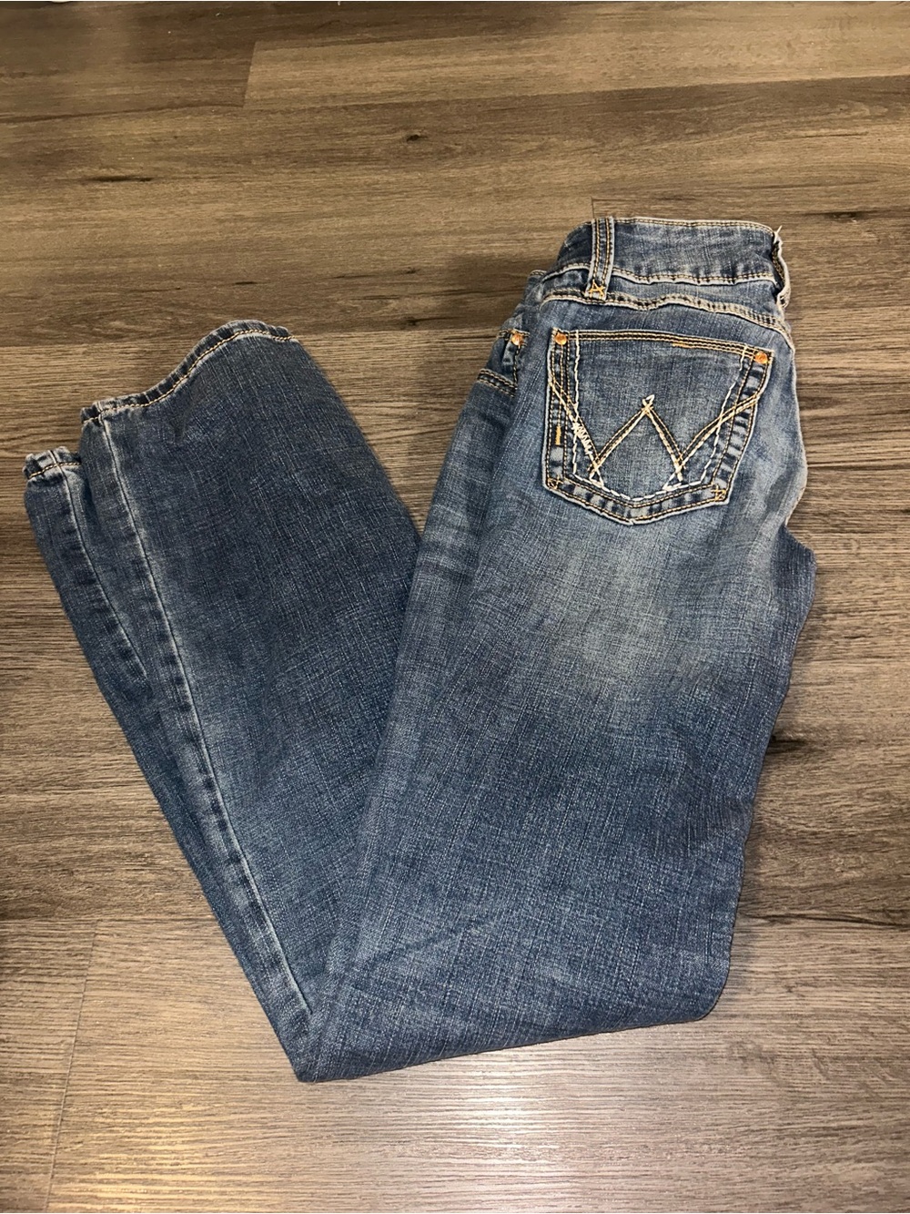 Wrangler Women's Blue Flare Wide Leg Jeans
